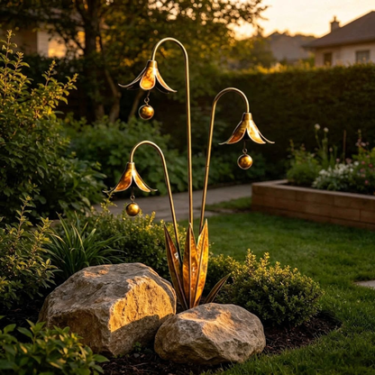 🔔 Enchanting Blue Bellflower Garden Stakes – Add Charm & Gentle Melody to Your Outdoor Space