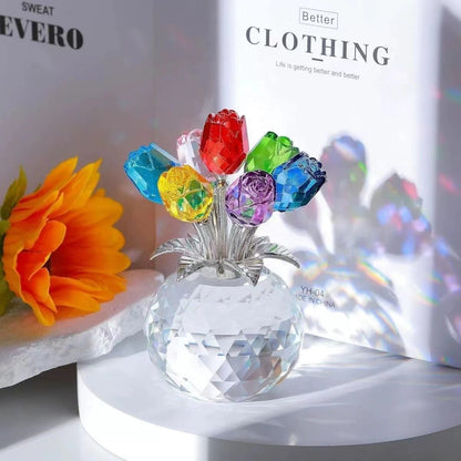 🔥Hot Sale 49% OFF💖💎Crystal Colorful Rose Flower Vase