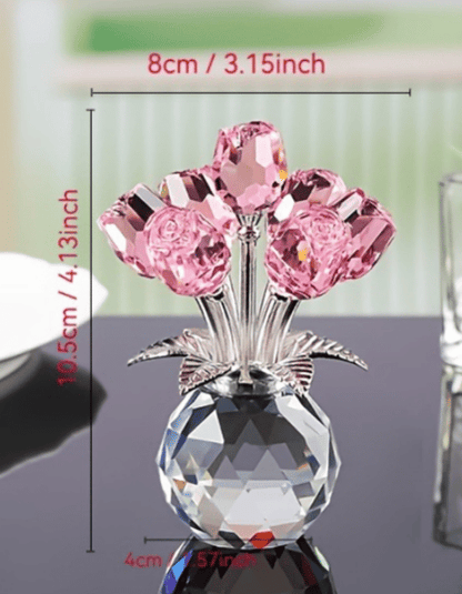 🔥Last day! 49% OFF✨Mother's Day Crystal Colorful Rose Vase Ornament