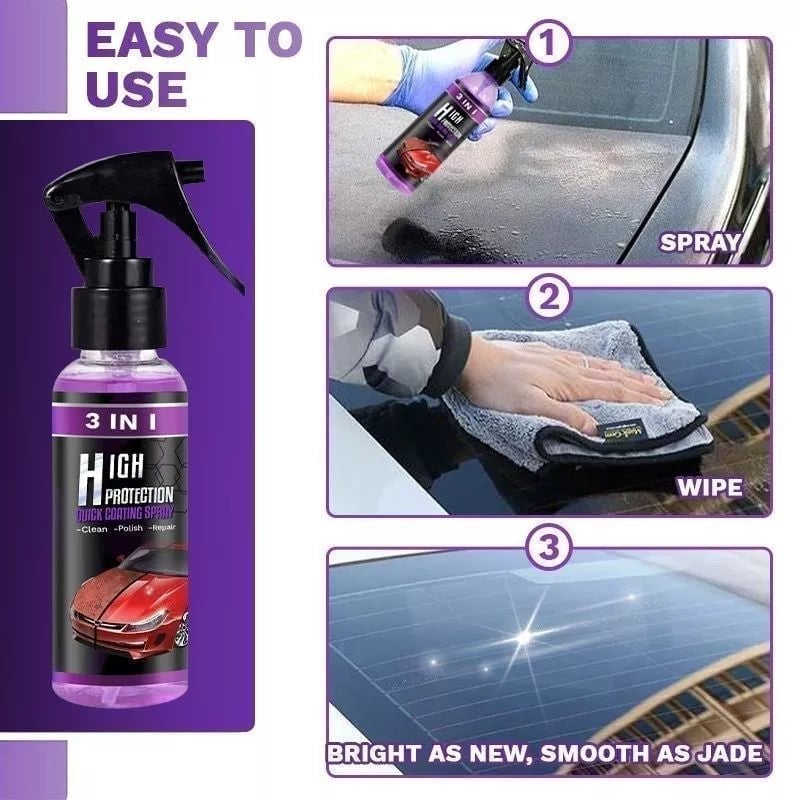 💥 3-in-1 Car Coating Spray | Wash, Restore & Shine – 🔥Buy More Save More