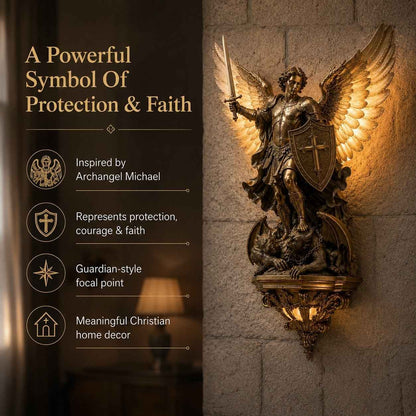 🔥 50% OFF TODAY ✨ Divine Archangel Wall Light | Protection & Faith Decor