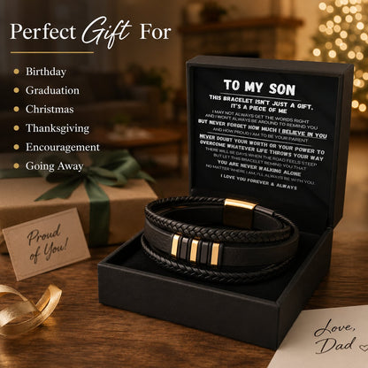 🖤To My Son — Never Walk Alone Braided Bracelet Set 🎁