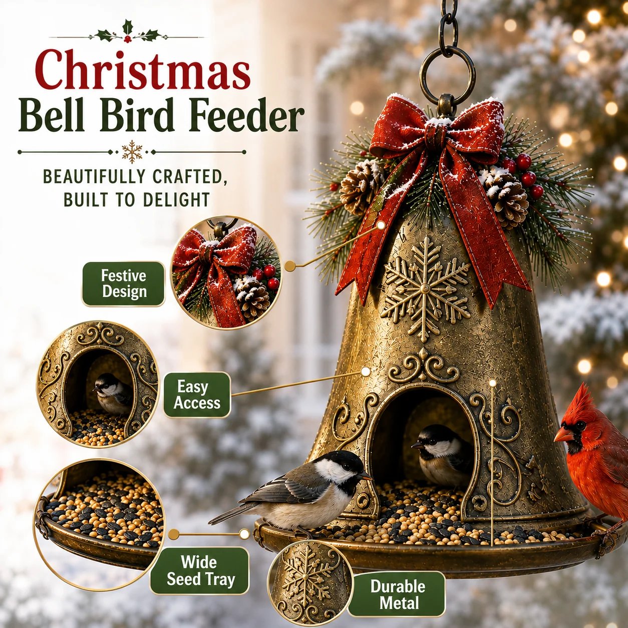 ⛄️🎁Christmas Bird Feeder Collection™ – Festive Hanging Garden Feeders for Wild Birds