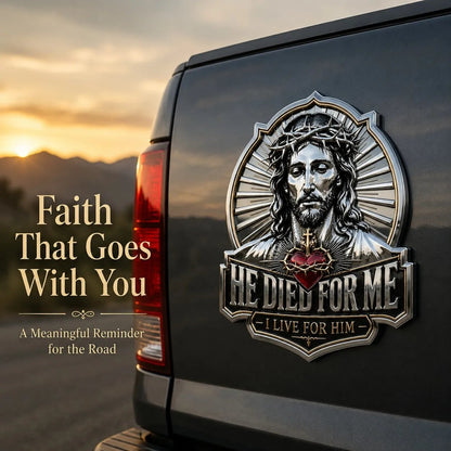 ❤️He Died For Me Emblem ✝️ | Waterproof • No Fade • No Rust • Adhesive