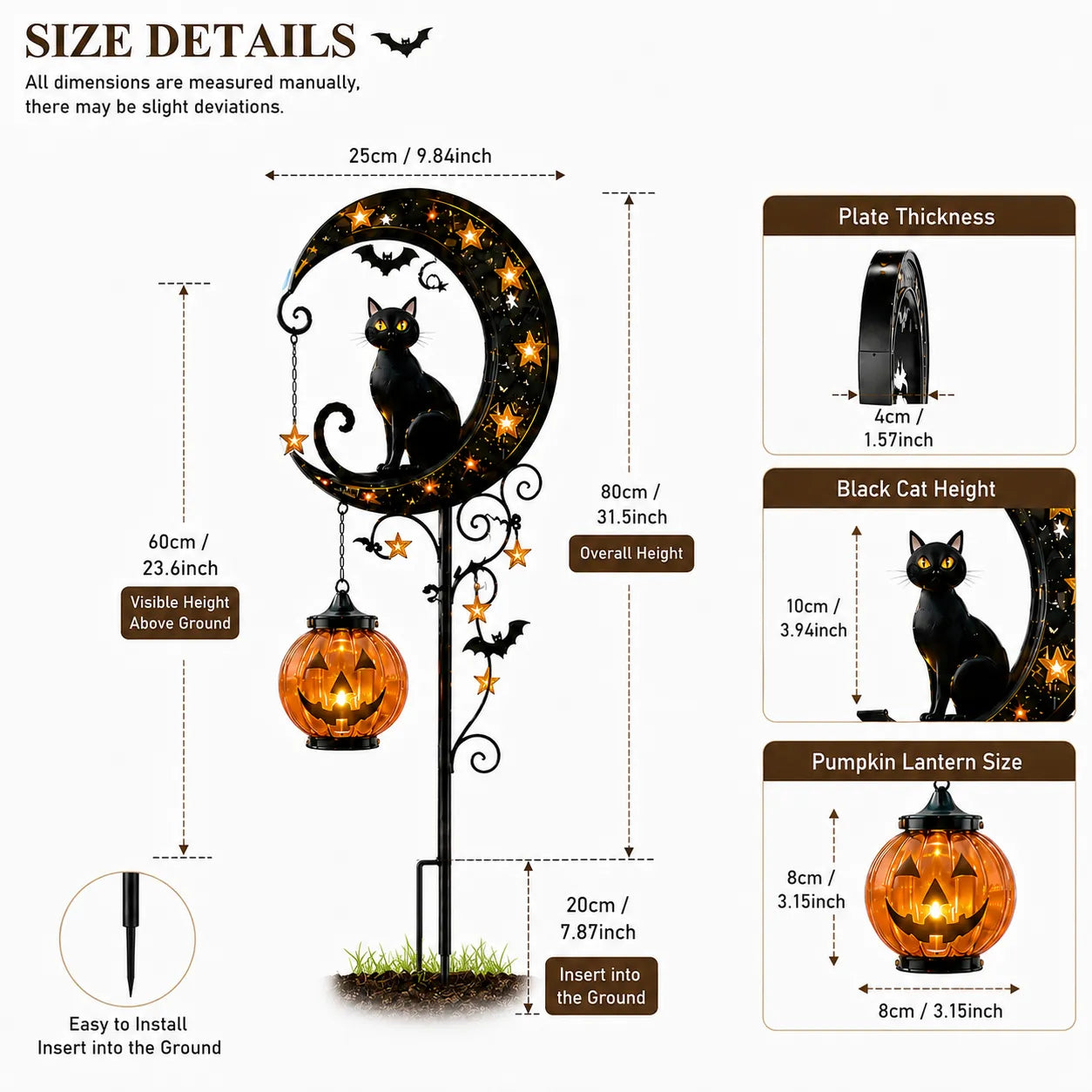 🐈⬛ Solar Black Cat Garden Stake Light 🎃 Create a Magical Halloween Glow
