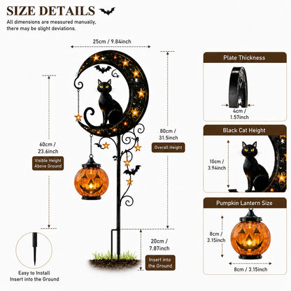 🐈⬛ Solar Black Cat Garden Stake Light 🎃 Create a Magical Halloween Glow