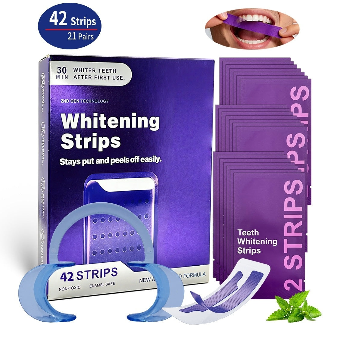 🦷✨Purple Teeth Whitening Strips
