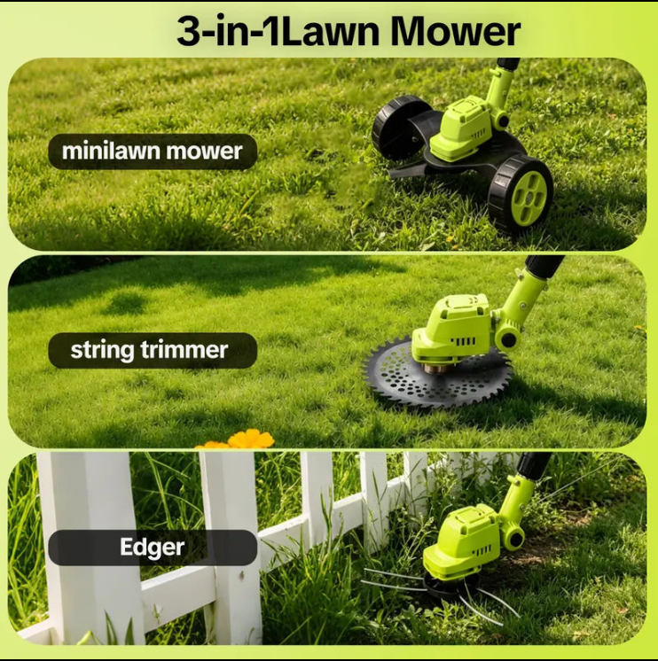 🔥 50% OFF – 3-in-1 Cordless Lawn Trimmer with 2×21V Batteries 🌿