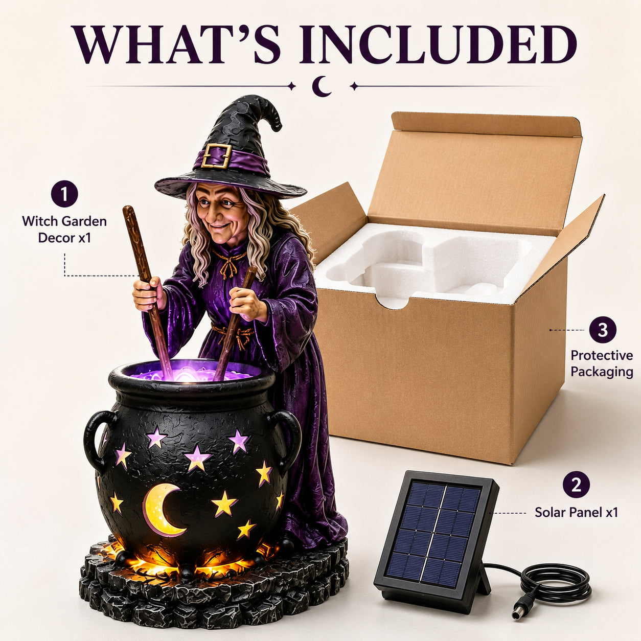 🧙‍♀️Limited-Time 50% OFF🪄Halloween Witch Glowing Cauldron Solar Light