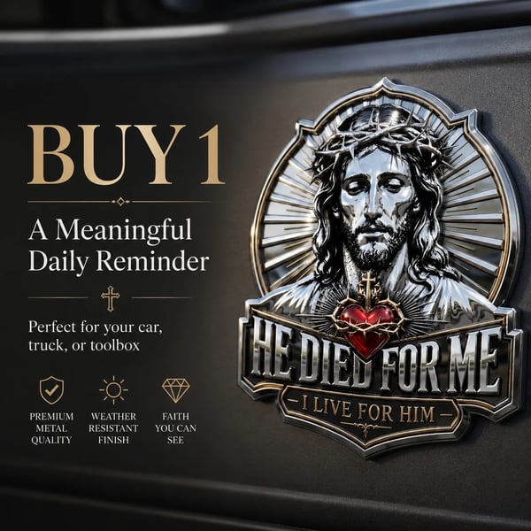❤️He Died For Me Emblem ✝️ | Waterproof • No Fade • No Rust • Adhesive