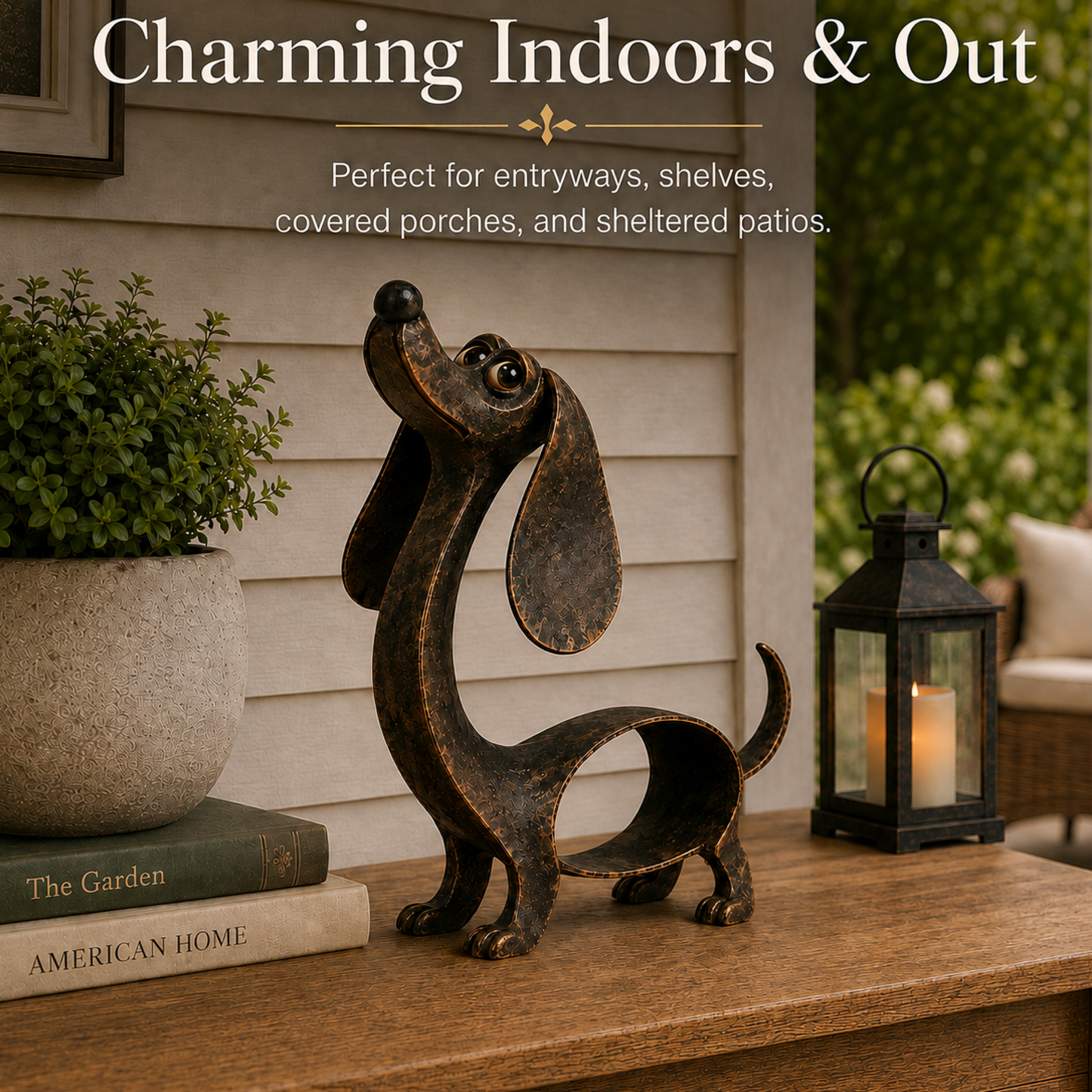 🐾✨ Un personnage inoubliable — Sculpture en métal représentant un teckel, en bronze antique