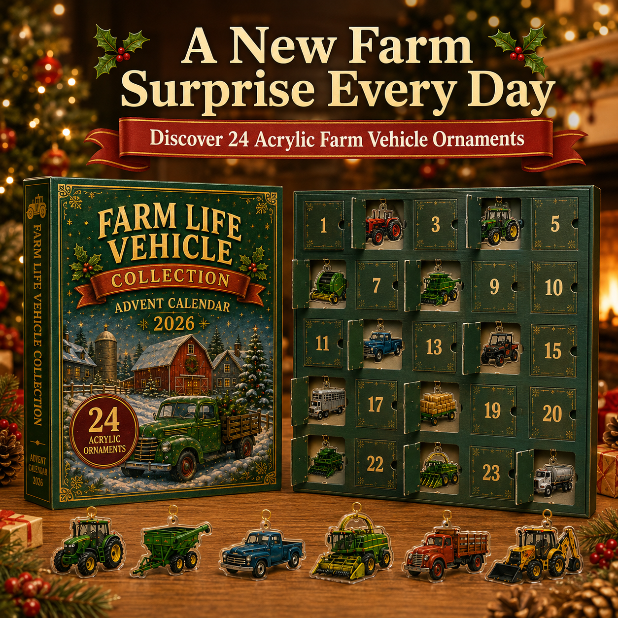 🎄 24-Day Vehicle Advent Calendar – Tractors, Trains & Big Machines 🚜🚂