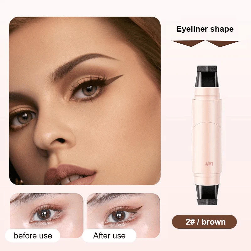 🔥🔥🔥Rotating Eyeliner Stamp Pen – Dual-Head Design with Wing Stamp, Quick-Dry, Long-Lasting