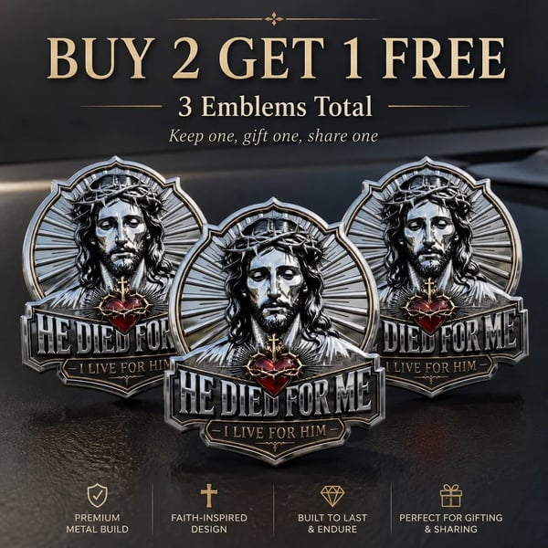 ❤️He Died For Me Emblem ✝️ | Waterproof • No Fade • No Rust • Adhesive