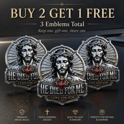 ❤️He Died For Me Emblem ✝️ | Waterproof • No Fade • No Rust • Adhesive