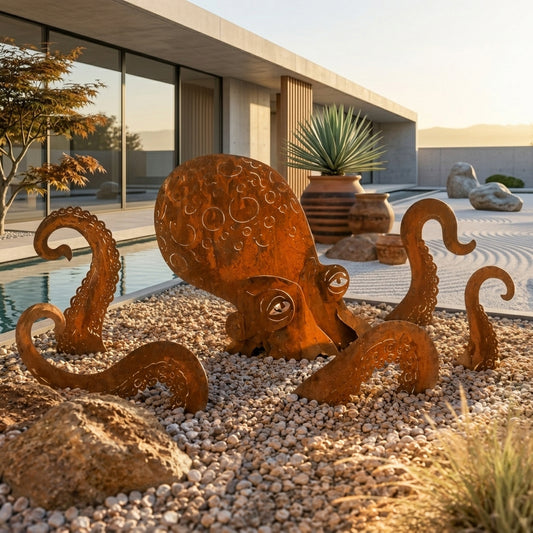 🔥Last Day 50% OFF🔥- 🐙Rust Patina Giant Squid Garden Sculpture