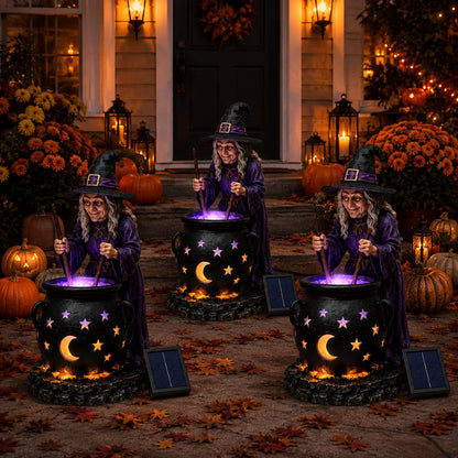 🧙‍♀️Limited-Time 50% OFF🪄Halloween Witch Glowing Cauldron Solar Light
