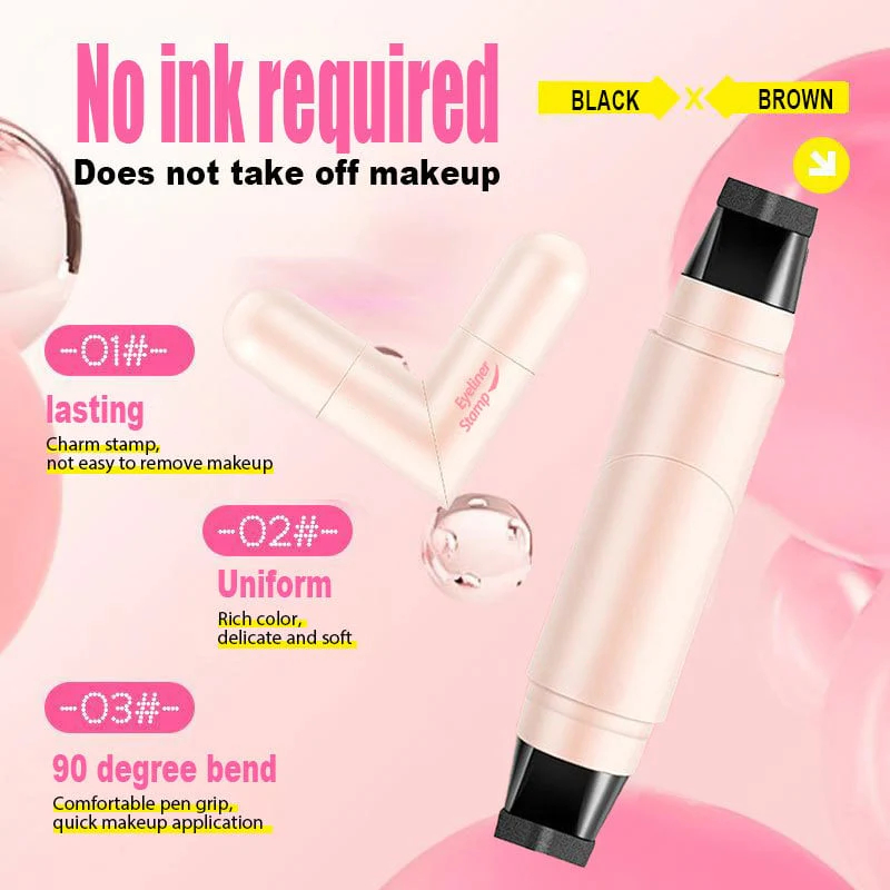 🔥🔥🔥Rotating Eyeliner Stamp Pen – Dual-Head Design with Wing Stamp, Quick-Dry, Long-Lasting
