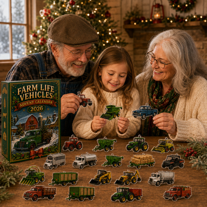 🎄 24-Day Vehicle Advent Calendar – Tractors, Trains & Big Machines 🚜🚂