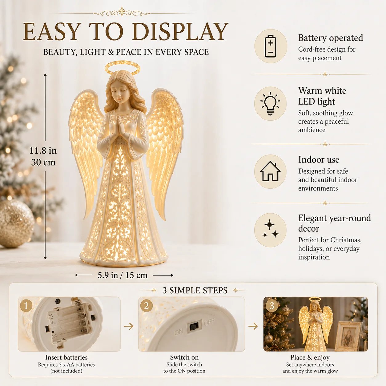 ✨ Engel-Weihnachtslicht – Ein Symbol der Hoffnung, Liebe und des Schutzes
