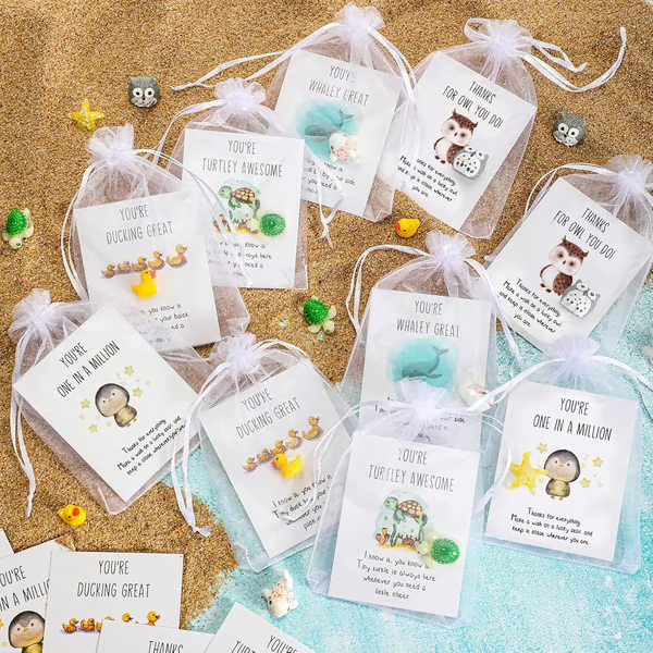 Last Day 49% OFF🎁50 Sets Employee Appreciation Gifts – Funny Resin Animals with Thank You Cards (150 pcs)