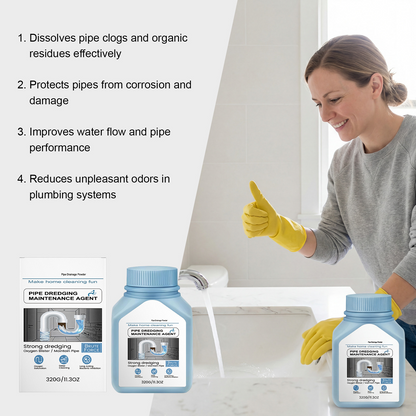 ⚡ Drain Clog Dissolver 320g | Clears Pipes Fast — Hair, Grease & Soap Scum Gone in Minutes 🔥