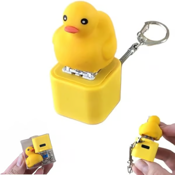Frog Croaking Fidget Toy - Rechargeable Frog Croaking Keychain, Frog Croaking Stress Reliever with Colorful Lights, Fun & Portable Anxiety Relief Toy