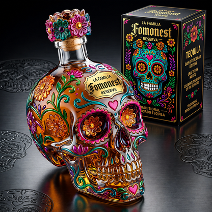 🔥 HOT SALE 64% OFF – Day of the Dead 3D Sculpted Tequila Collector’s Edition Bottle 💀🌹🎁