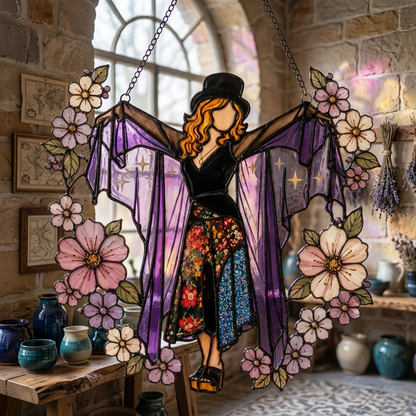 💥 LAST DAY 66% OFF - 💃 Stevie Nicks 🤘 Handmade Stained Glass Spinning Suncatcher