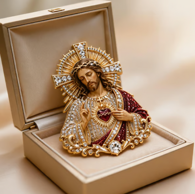 🙏 Buy 2- Sacred Heart Jesus Convertible Brooch Pendant / 🙏 95.99% Buy 2| Double Blessing + Save20%