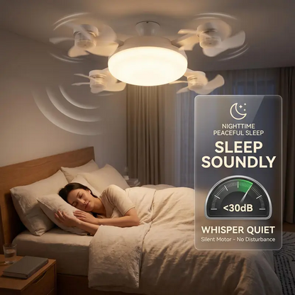 🌬️ SUMMER SALE 50% OFF 💡No-Wiring Ceiling Fan Light with Remote Control
