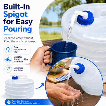 ☀️ Summer Limited 50% Off 💧 – Faucet Foldable Water Container | Ideal for Road Trips, Parties, Hurricane Prep & Home Daily Use