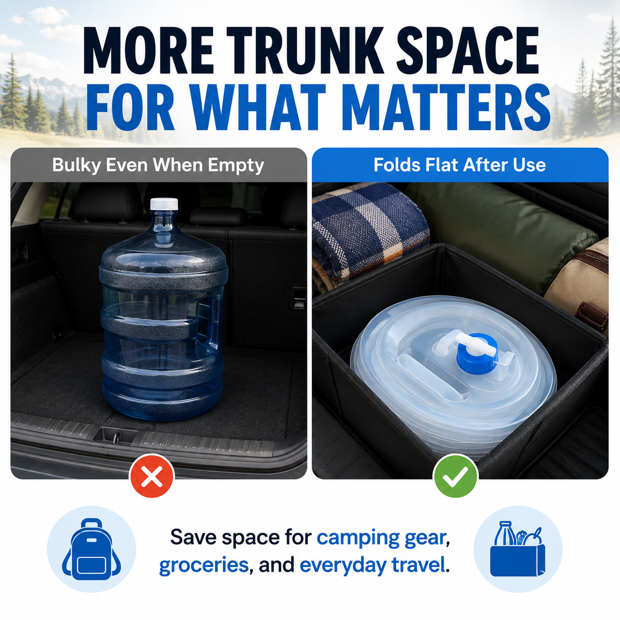 ☀️ Summer Limited 50% Off 💧 – Faucet Foldable Water Container | Ideal for Road Trips, Parties, Hurricane Prep & Home Daily Use