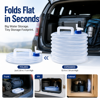 ☀️ Summer Limited 50% Off 💧 – Faucet Foldable Water Container | Ideal for Road Trips, Parties, Hurricane Prep & Home Daily Use