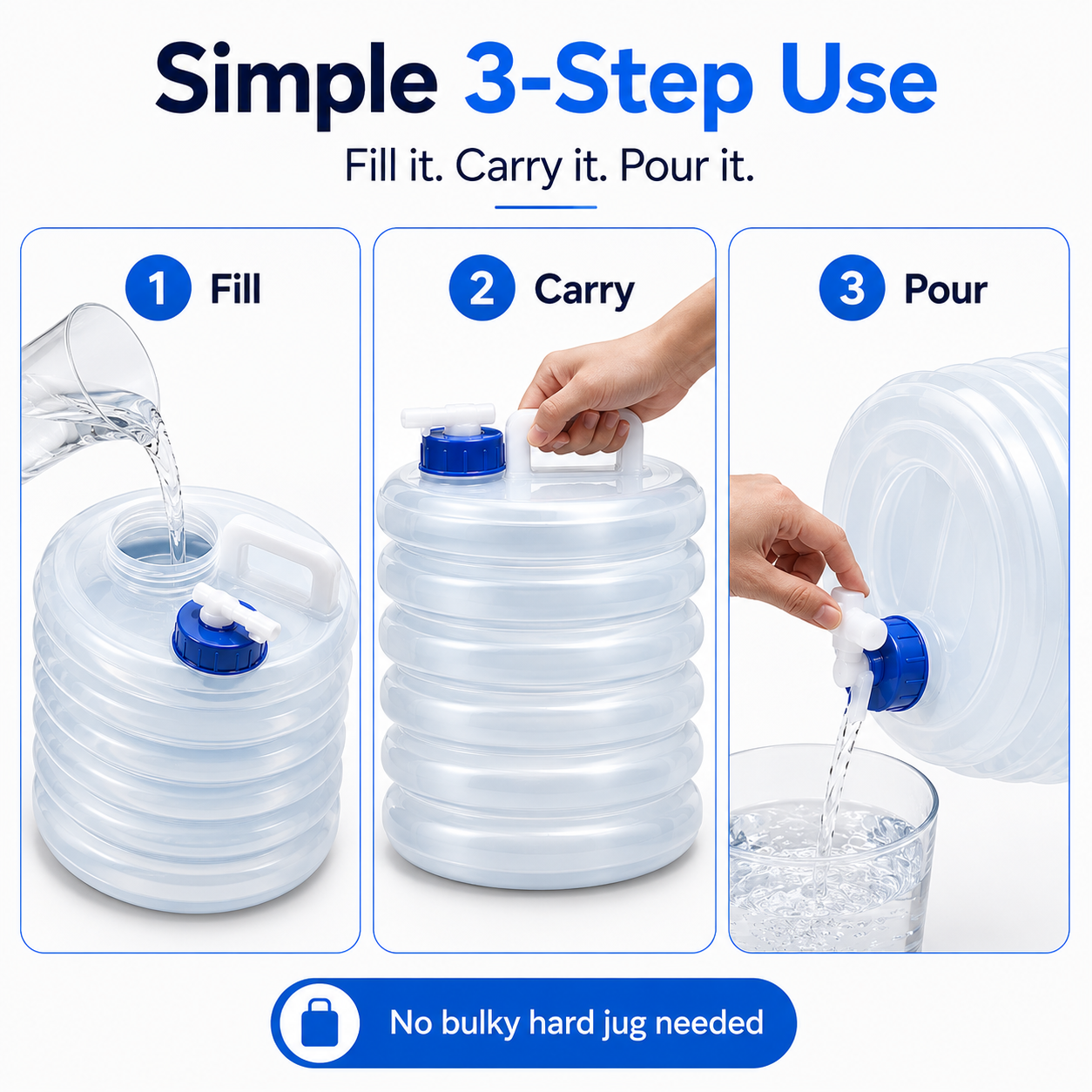 ☀️ Summer Limited 50% Off 💧 – Faucet Foldable Water Container | Ideal for Road Trips, Parties, Hurricane Prep & Home Daily Use
