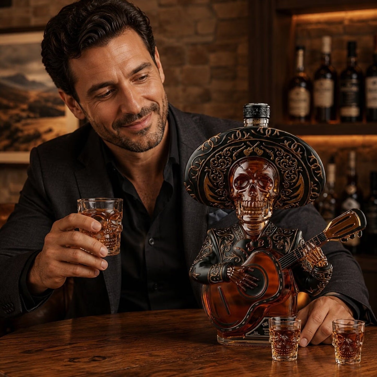 🥃 Limited-Time 50% OFF 💀 Mexican Mariachi Skeleton Decanter