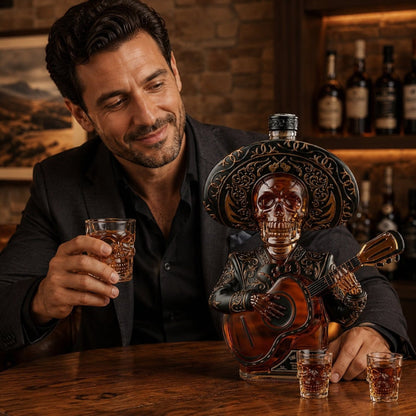 🥃 Limited-Time 50% OFF 💀 Mexican Mariachi Skeleton Decanter