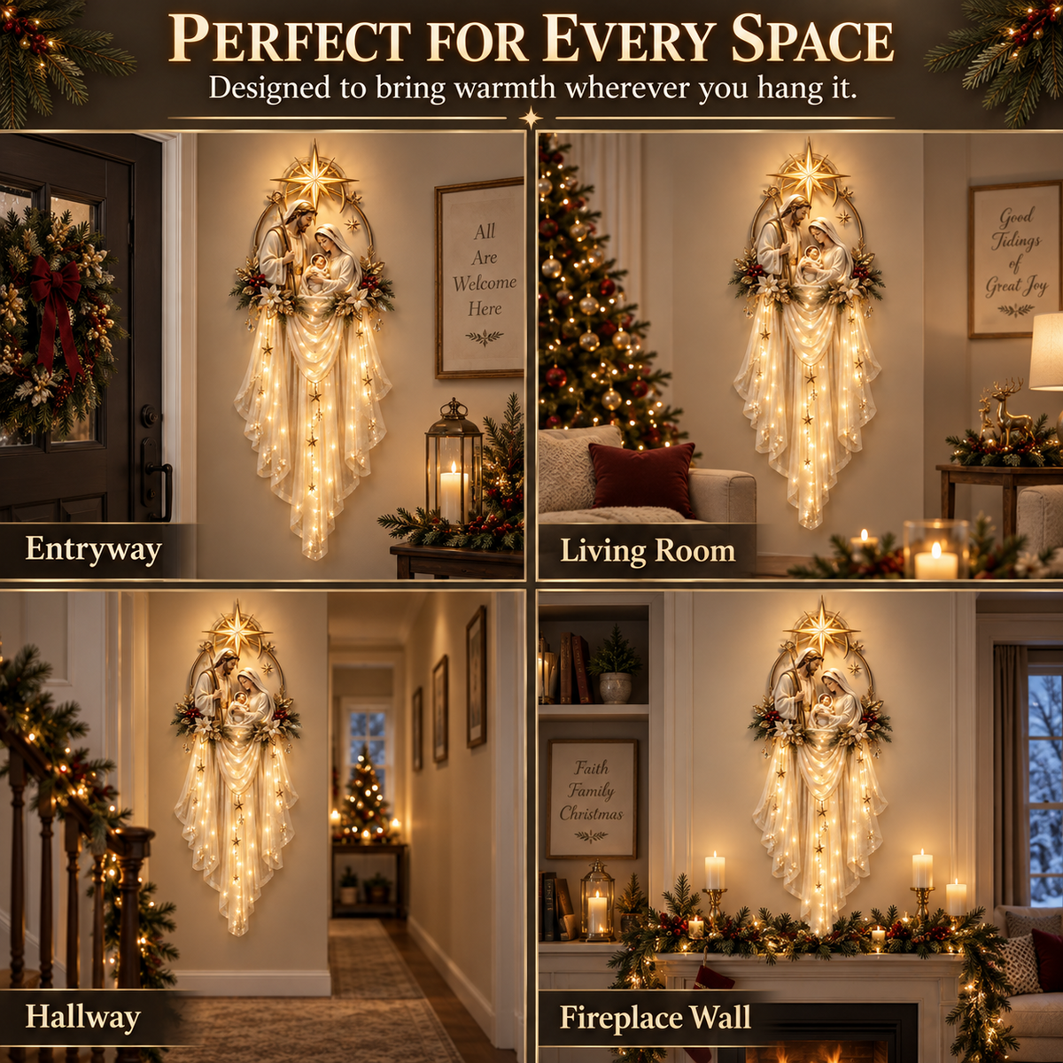 🎁 49% OFF Today | Holy Family Star Veil™ – Meaningful Christmas Wall Decor