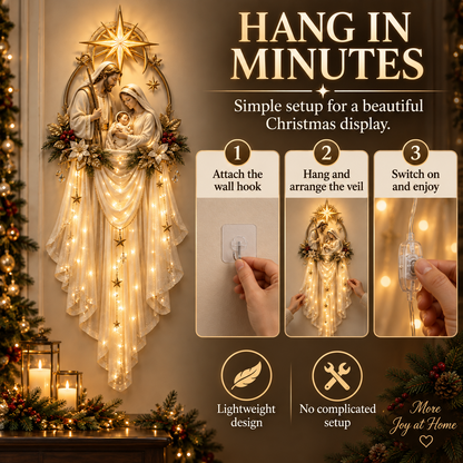 🎁 49% OFF Today | Holy Family Star Veil™ – Meaningful Christmas Wall Decor