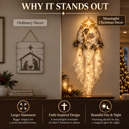 🎁 49% OFF Today | Holy Family Star Veil™ – Meaningful Christmas Wall Decor