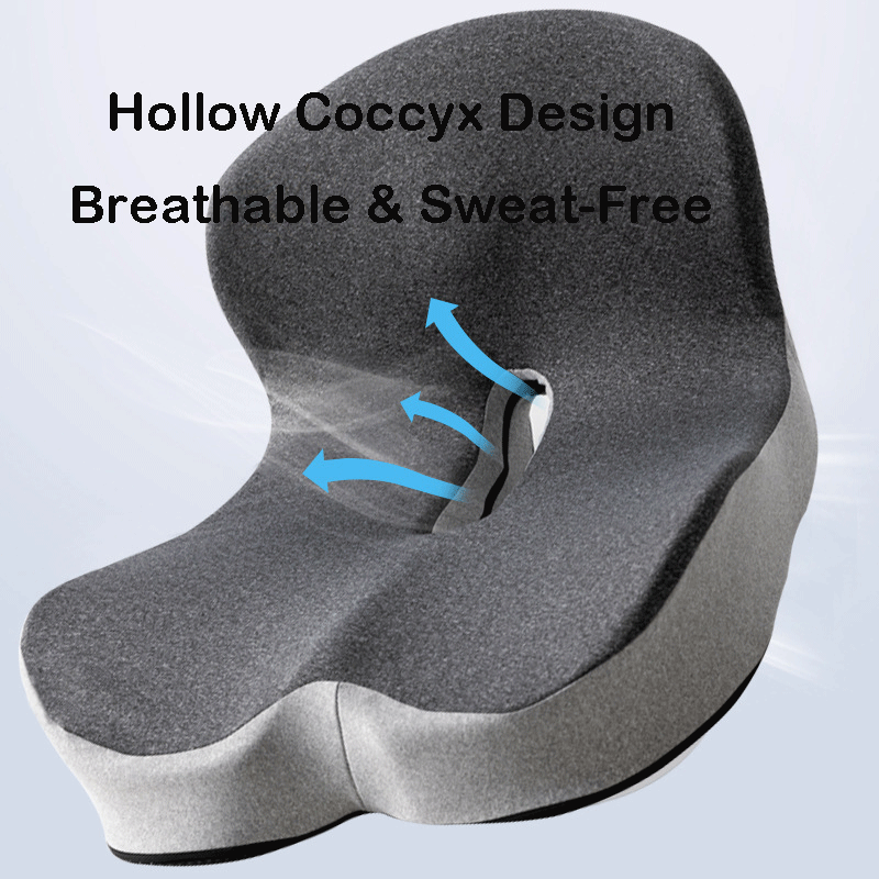💺 Ergonomic Seat Cushion | 🦴 Tailbone Relief 🧊 Cool & Breathable 🏠 Use Anywhere
