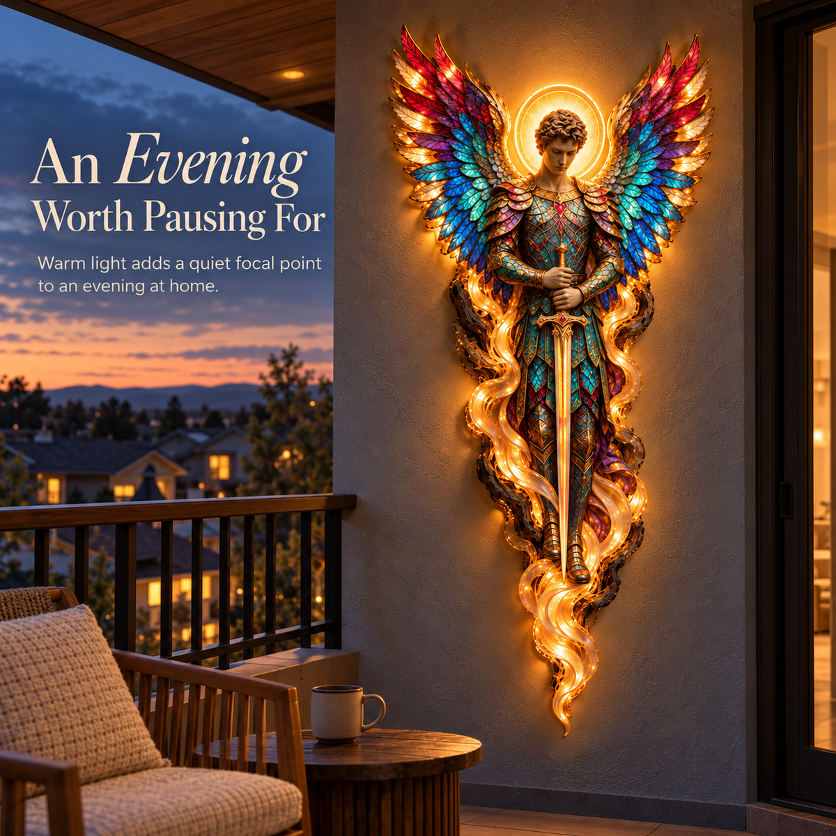 ✝️ Heavenly Radiance  Lighted Angel Wall Sculpture ✨