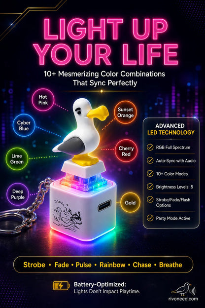 🐦 😂Seagull "MINE!" Sound Button Keychain – Real Sound & LED Light Fun Gift