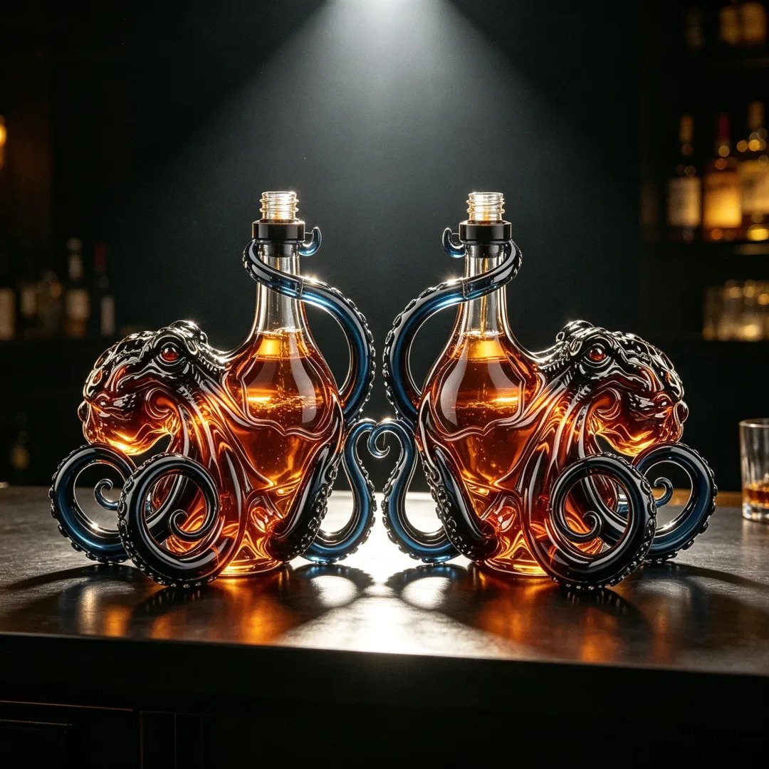 🔥HOT SALE 49% OFF - The Black Spiced Rum 3D Sculpted Octopus Collector's Edition Bottle🐙🥃