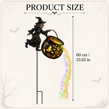 Halloween Witch Cauldron Solar Garden Light | 2026 Spooky Outdoor Decor