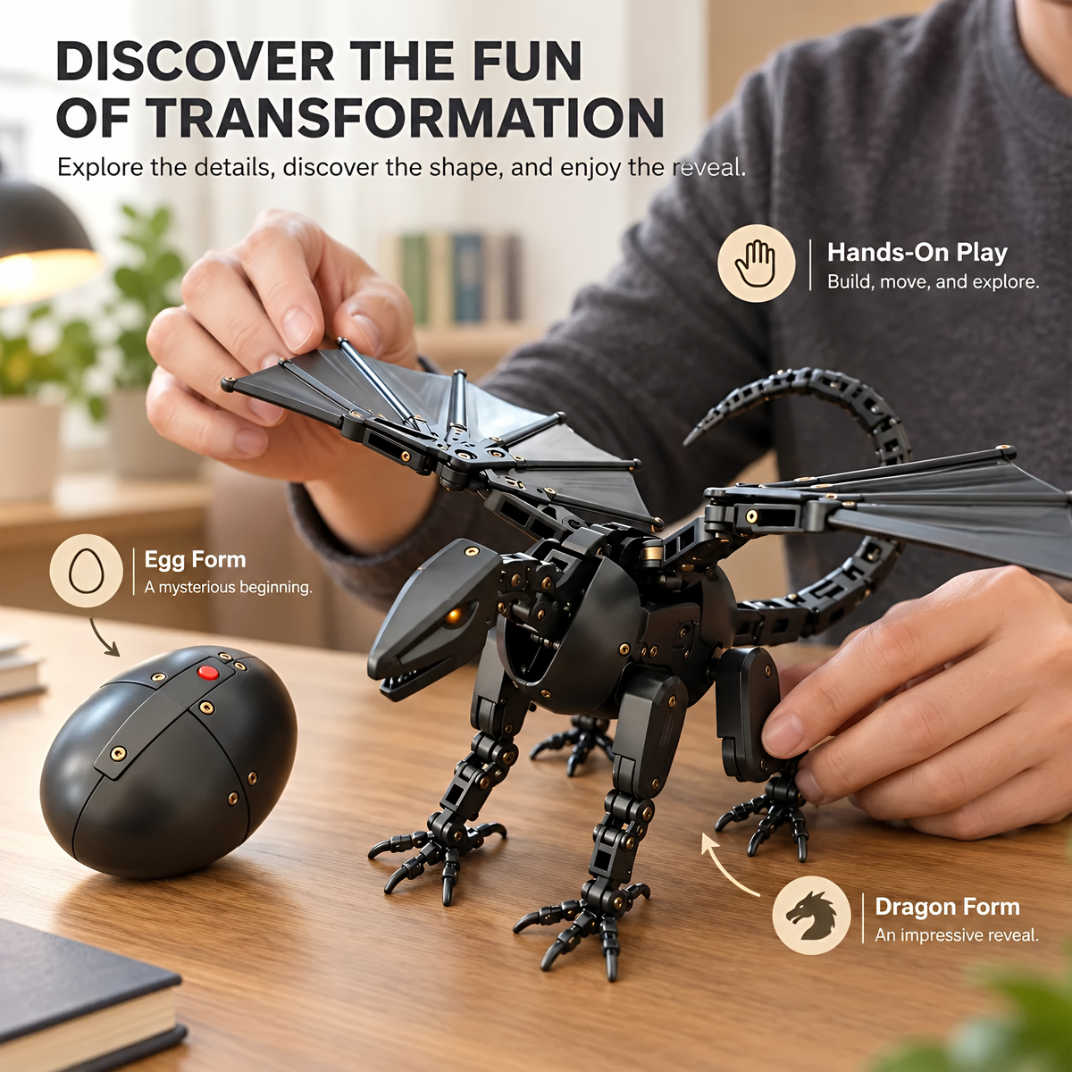 🐉 Guardian Dragon Egg — Transforming Dragon Figure with Sculpted Details
