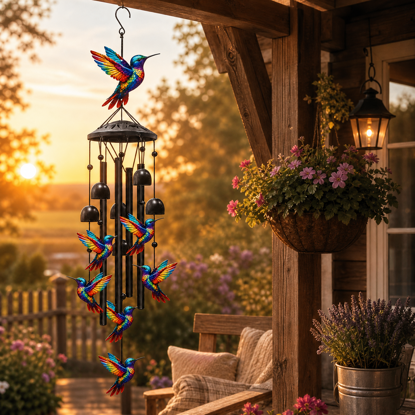 Cardinal Memorial Wind Chime Hanging Ornament for Garden and Patio