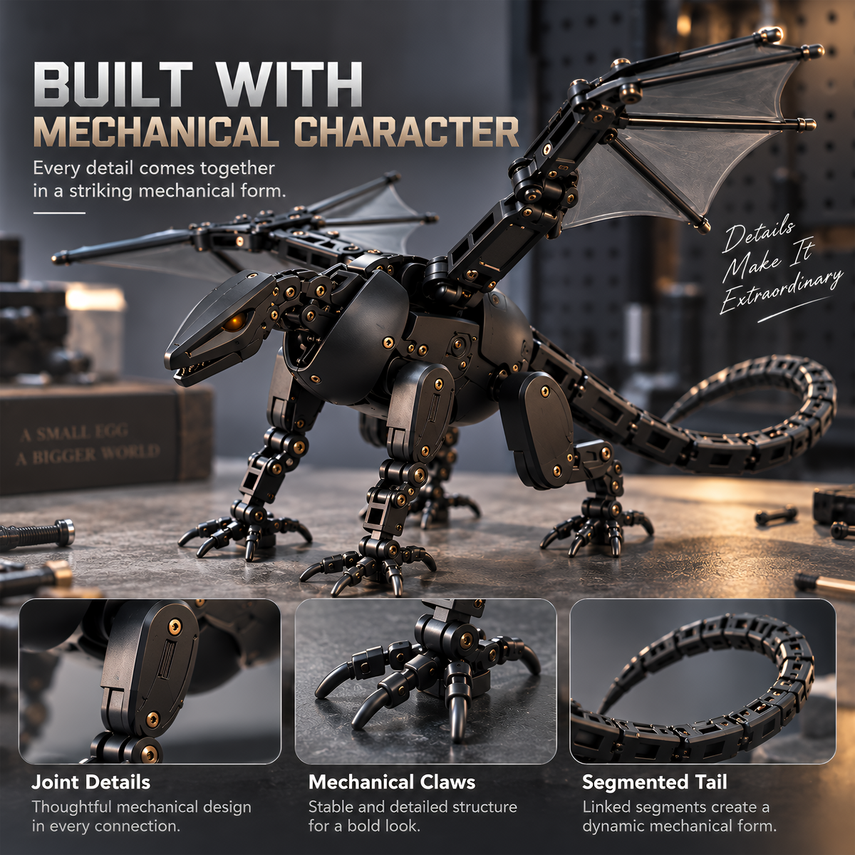 🐉 Guardian Dragon Egg — Transforming Dragon Figure with Sculpted Details