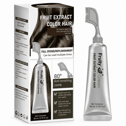Salon-Grade Ammonia-Free Hair Color Comb - No-Mix Botanical Hair Dye for Natural Gray Coverage