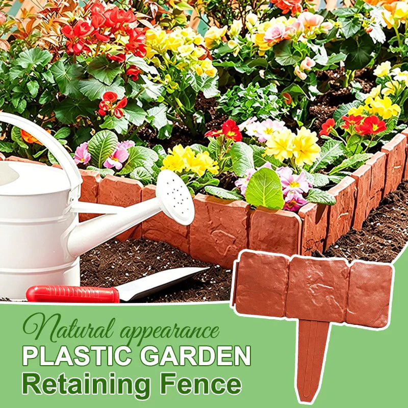 🌿Decorative Stone-Look Garden Edging Fence | Weather-Resistant, Tool-Free Install — 10 & 20 PCS
